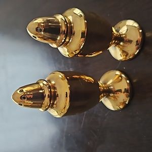 Vintage Gold colored salt amd pepper shakers